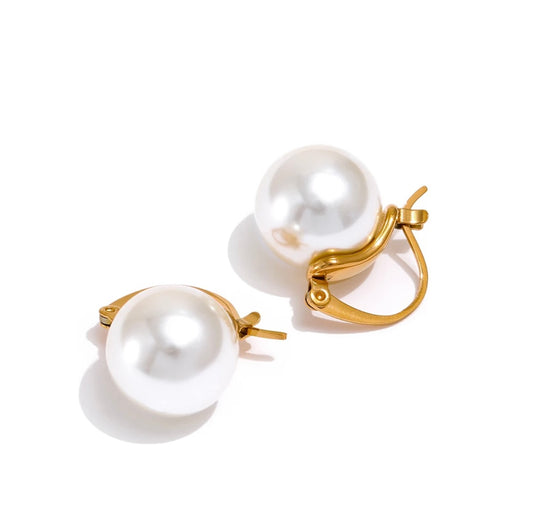 Pearl hoop earrings