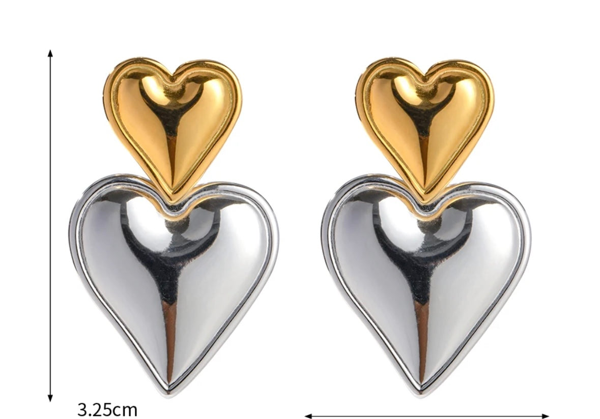 Double heart earring