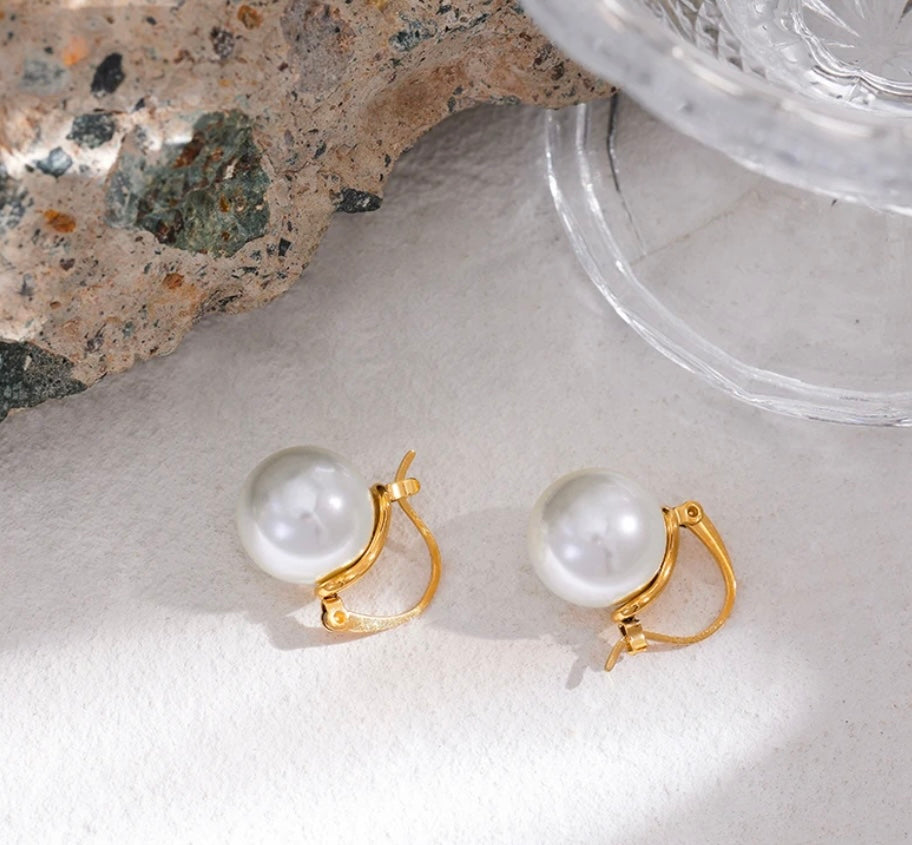 Pearl hoop earrings