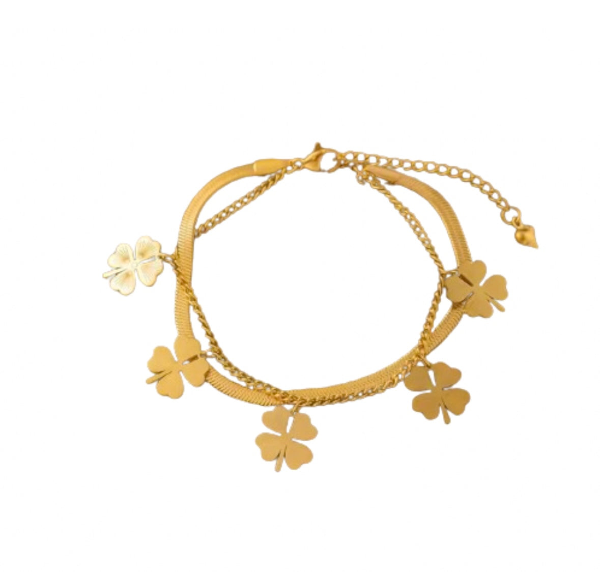 Four-leaf clover doble bracelet