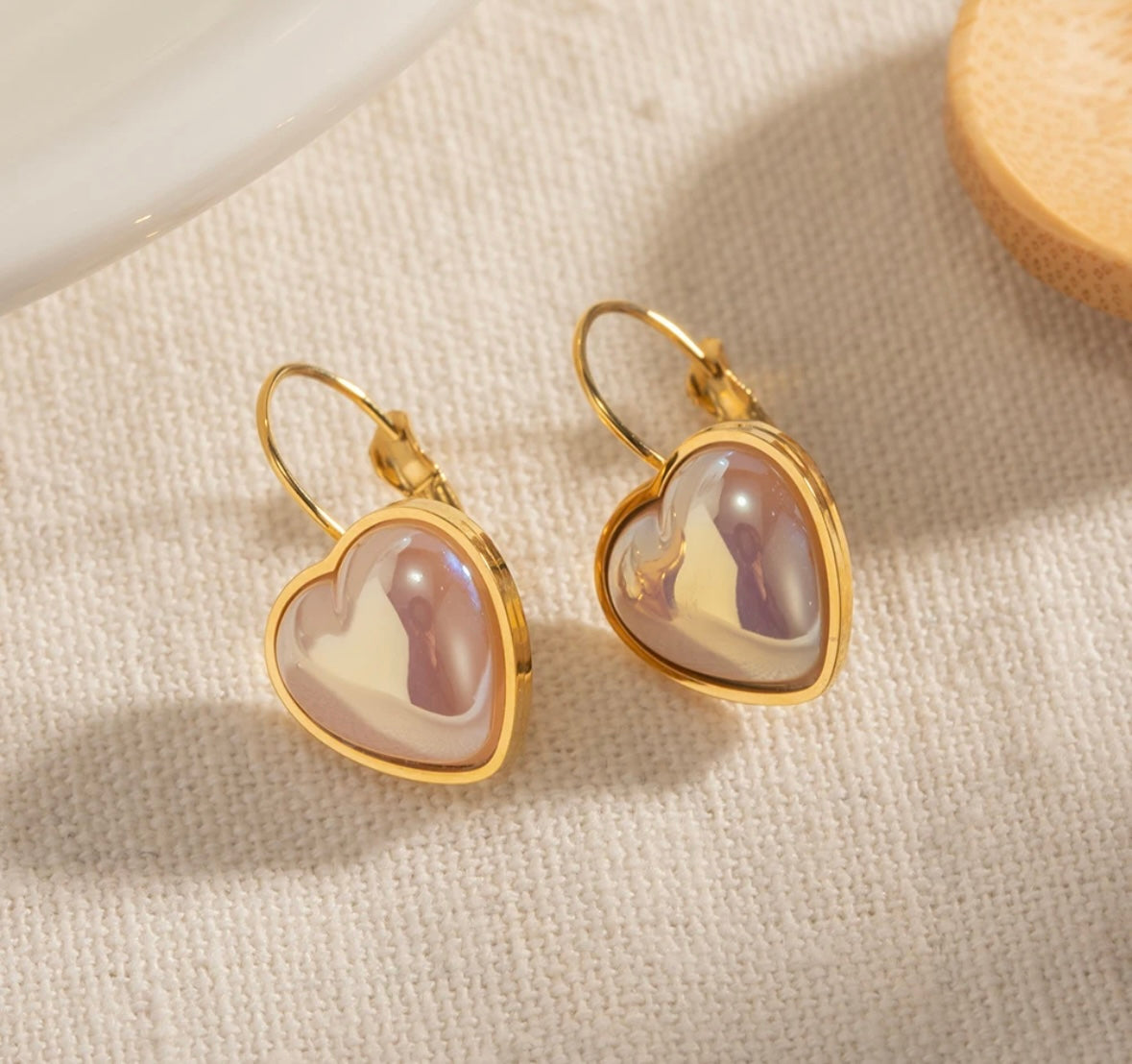 Heart mermaid pearl earrings