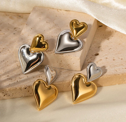 Double heart earring