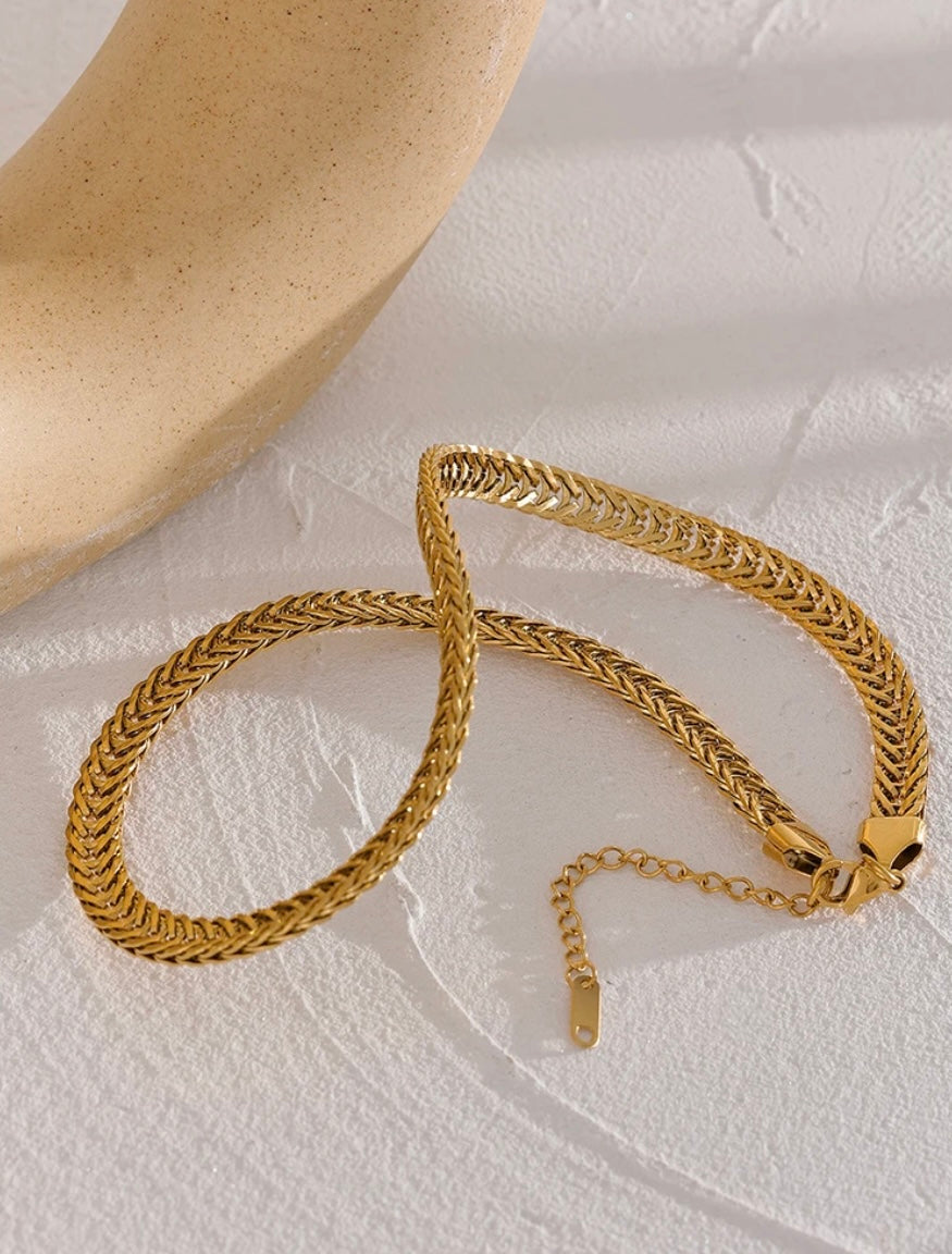 Wide link bracelet and necklace