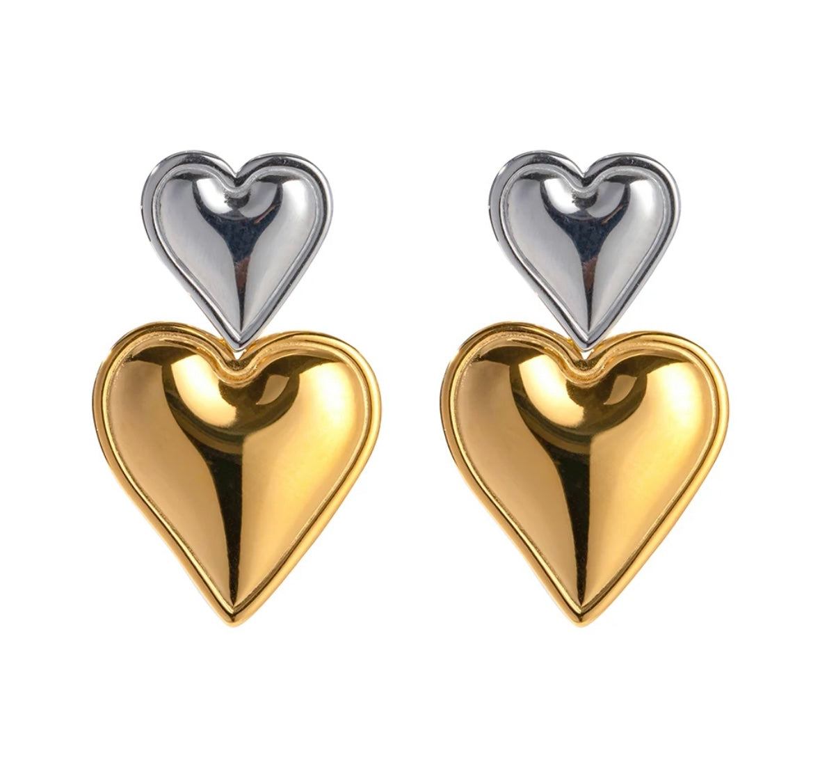 Double heart earring