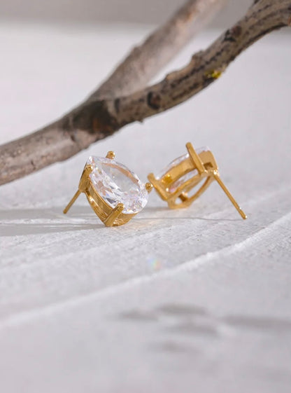 Delicate Cubic Zirconia Pendant and Earrings Set