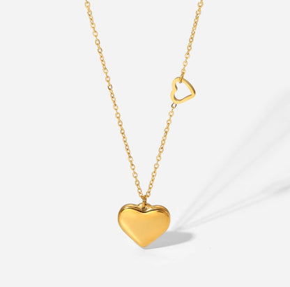 Double Heart Pendant Necklace